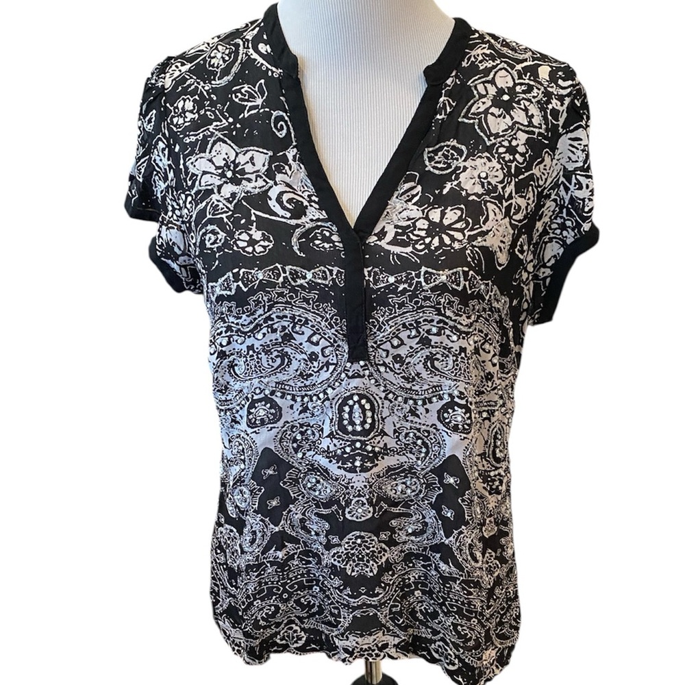 Vintage Bila V-Neck Rhinestone Top